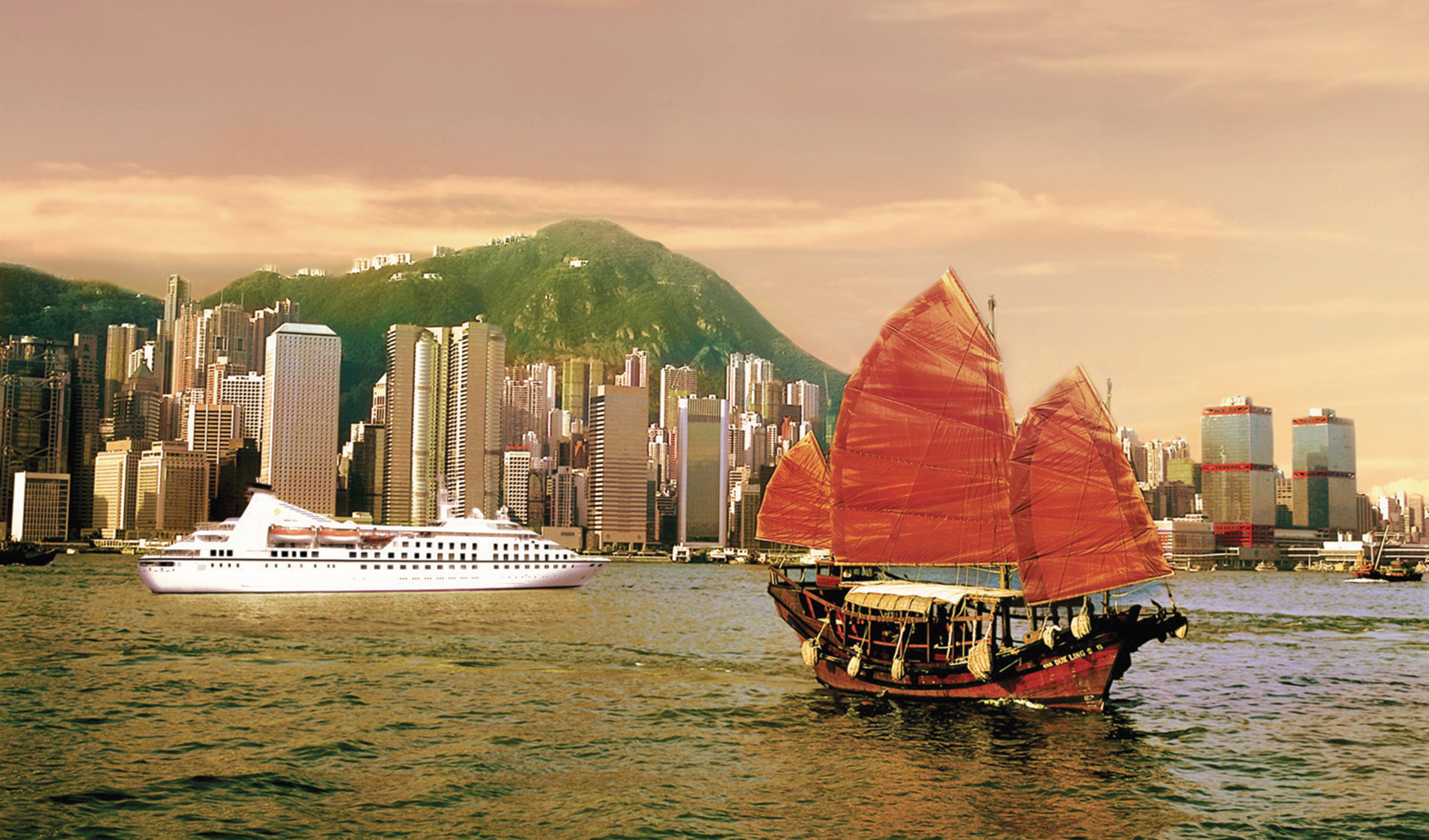The Seabourn cruise ship in Hong Kong harbour. As well as being committed to environmentally responsible travel, Carnival Corporation does its utmost to promote travellers' experiences