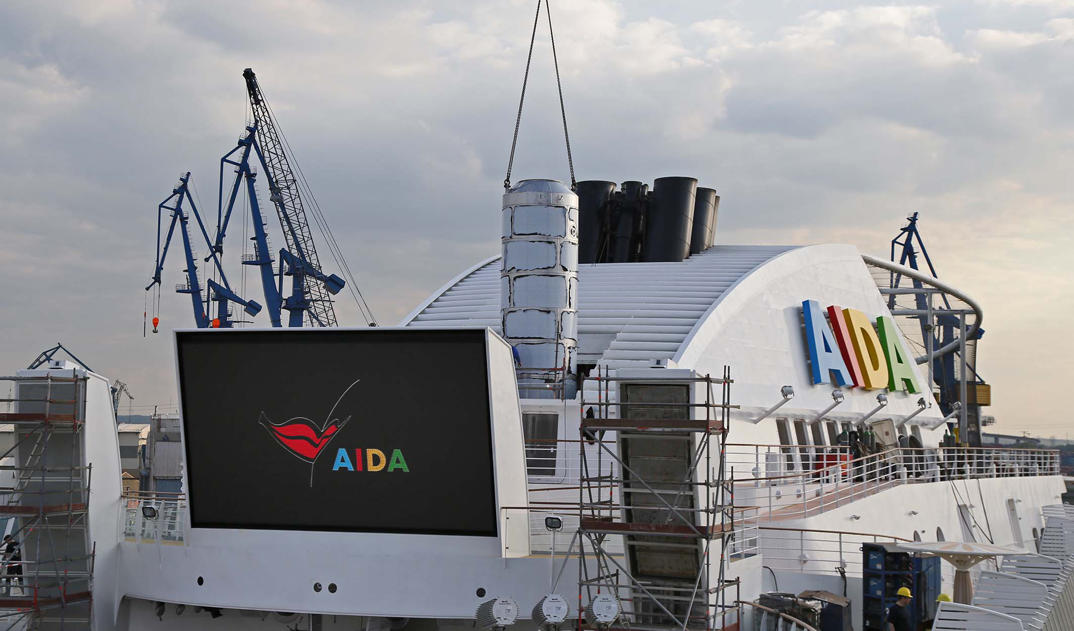 ECO-EGC technology being installed on an AIDA cruise ship